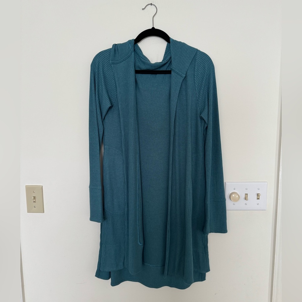 Teal Ribbed pranayama wrap